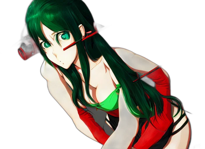 dress, weapon, staff, anime transparent PNG cut-out