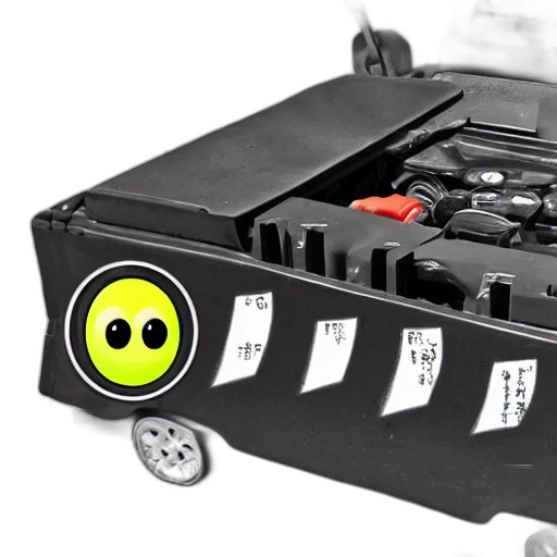 robot, car, battery, eyes transparent PNG cut-out