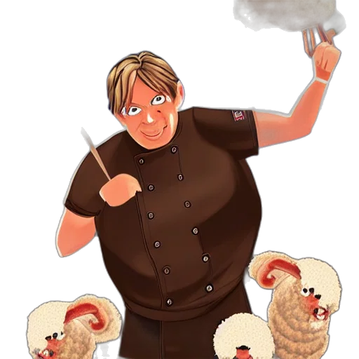 staff, food, concept art, cartoon, chef, gordon, ramsay, ram transparent PNG cut-out