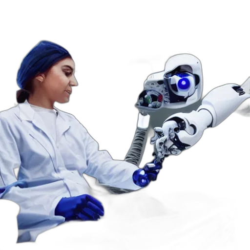 robot, robotic, arm, operating, patient, hospital transparent PNG cut-out