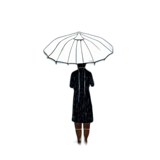 umbrella, dress, staff, hat, concept art, 3d render, photorealistic, pixel art transparent PNG cut-out