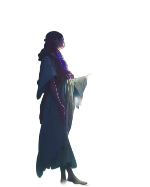 dress, staff, jacket, sword, concept art, 3d render, vaporwave, cyberpunk transparent PNG cut-out
