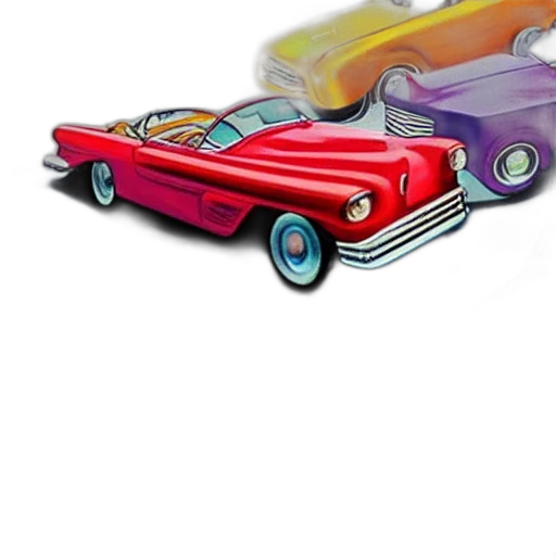 car, 3d render, concept art, photorealistic, watercolor, colorful, neon, red transparent PNG cut-out