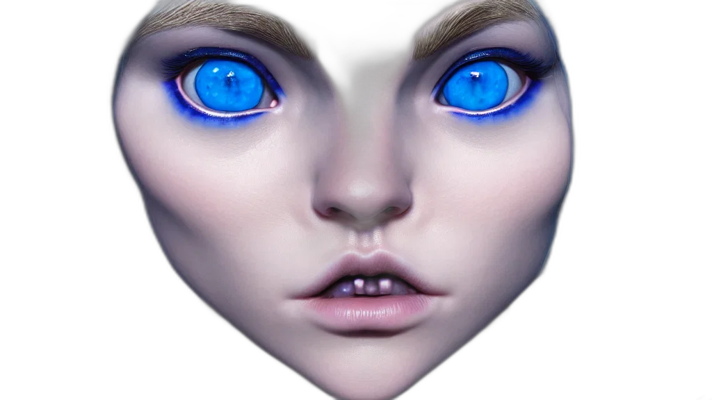 face, mask, creature, robot, 3d render, photorealistic, concept art, fantasy art transparent PNG cut-out
