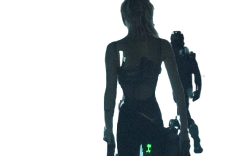robot, weapon, staff, dress transparent PNG cut-out