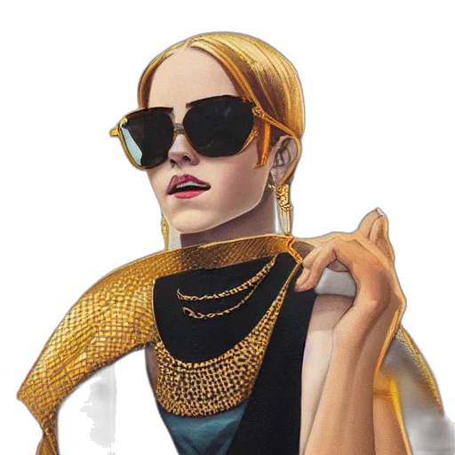 jewelry, jacket, crown, face transparent PNG cut-out