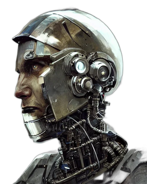 robot, face, cyberpunk, concept art, comic book art, photorealistic, half, masked transparent PNG cut-out