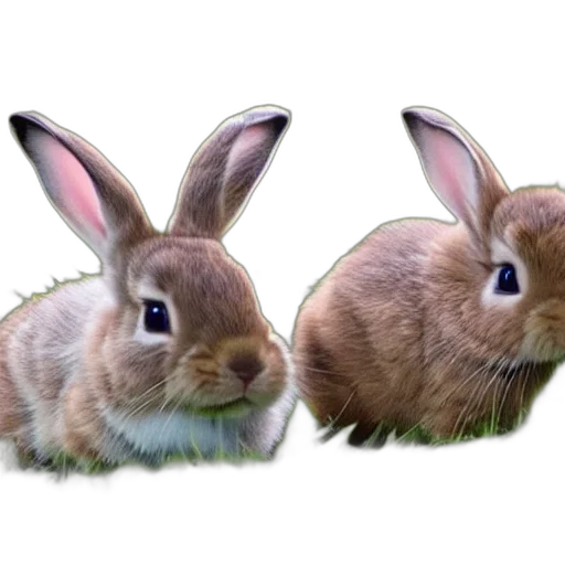 animal, photorealistic, 3d render, pixel art, concept art, cute, baby, bunnies transparent PNG cut-out