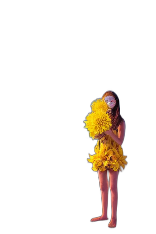 dress, flower, creature, umbrella, 3d render, photorealistic, pixel art, concept art transparent PNG cut-out