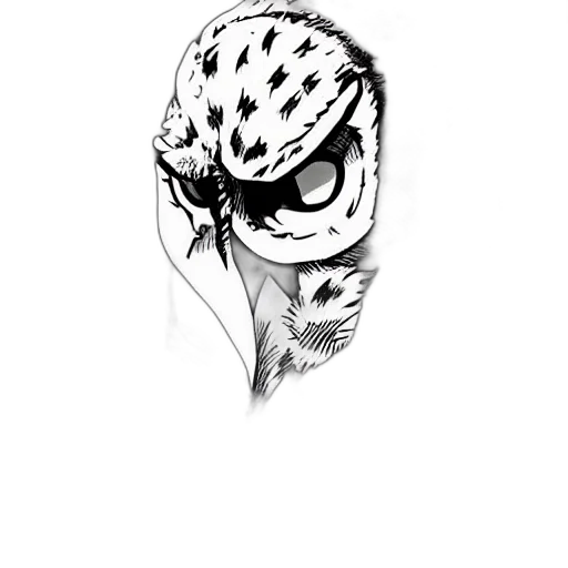 mask, animal, face, creature, comic book art, pencil sketch, concept art, cartoon transparent PNG cut-out
