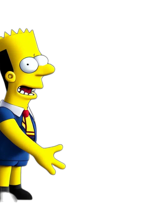 3d render, cartoon, concept art, bart transparent PNG cut-out