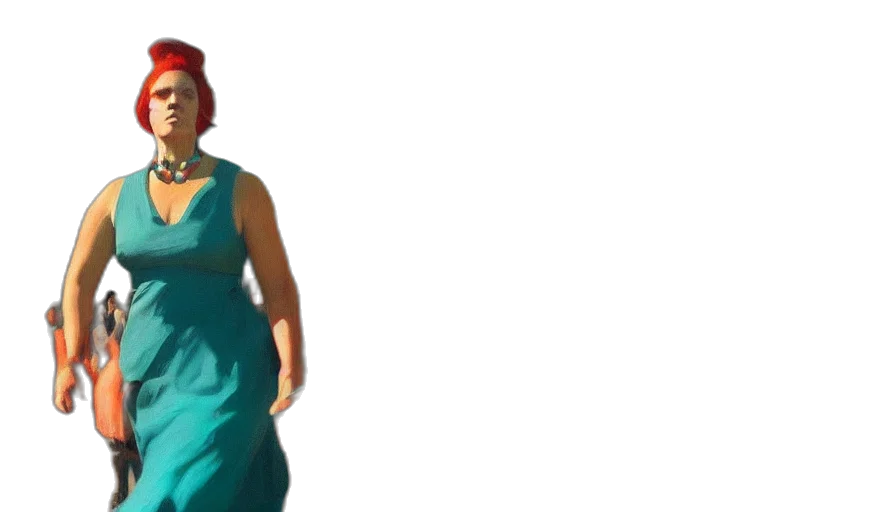 dress, face, staff, concept art transparent PNG cut-out