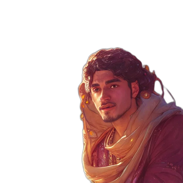 face, staff, dragon, fantasy art transparent PNG cut-out
