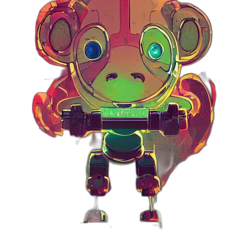 robot, creature, mask, animal, concept art, pixel art, 3d render, cyberpunk transparent PNG cut-out