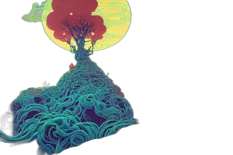tree, concept art, comic book art, stunning transparent PNG cut-out