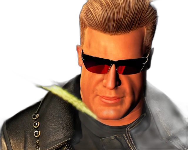 jacket, face, weapon, hair, 3d render, cyberpunk, photorealistic, concept art transparent PNG cut-out
