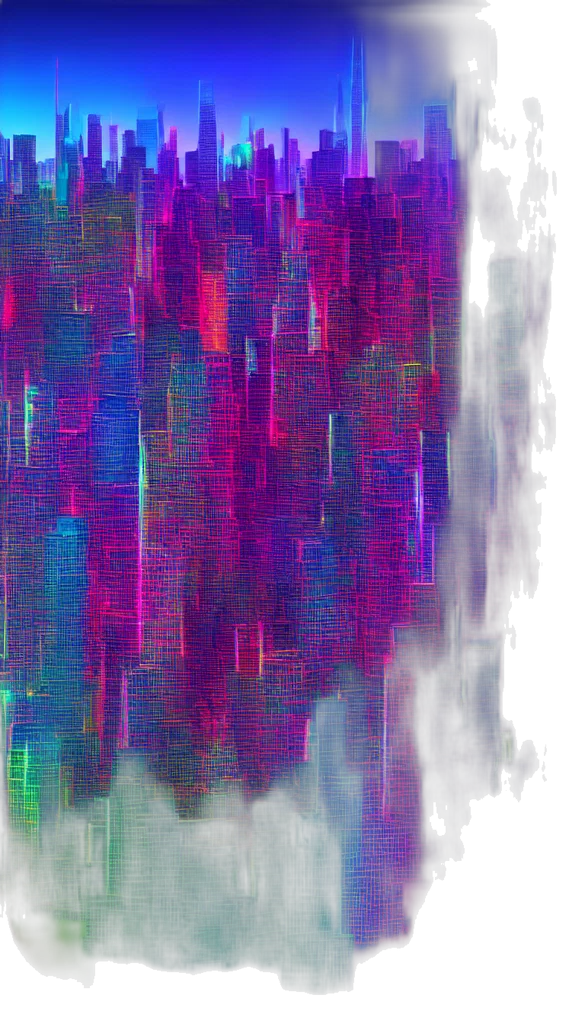 hair, robot, sword, dress, vaporwave, pixel art, 3d render, cyberpunk transparent PNG cut-out