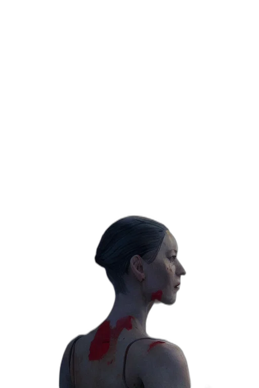 dress, face, staff, hair transparent PNG cut-out