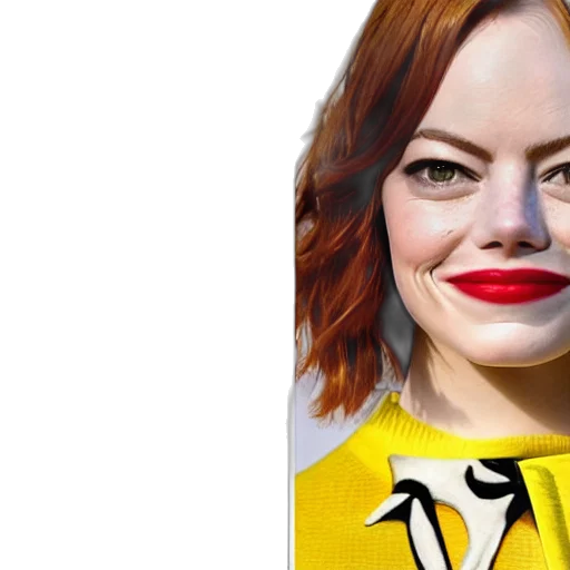 face, photorealistic, cartoon, comic book art, concept art, emma, stone, banana transparent PNG cut-out