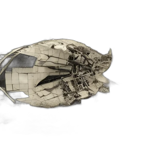 weapon, shoes, dragon, mask, 3d render, concept art, dismantled, crashed transparent PNG cut-out