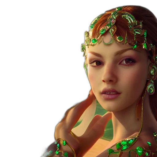 jewelry, crown, 3d render, fantasy art transparent PNG cut-out