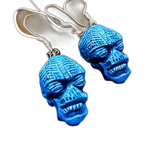 jewelry, mask, 3d render, blue transparent PNG cut-out