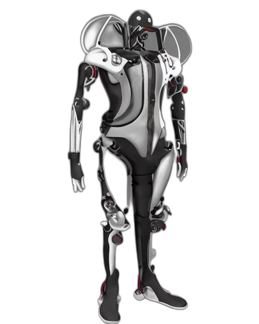 robot, concept art, cyberpunk, 3d render transparent PNG cut-out