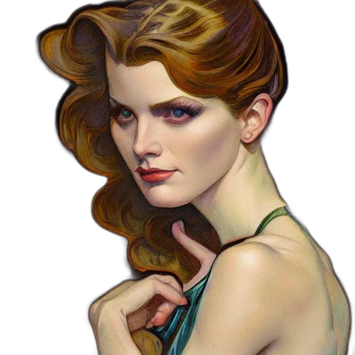 face, jewelry, dress, oil painting transparent PNG cut-out