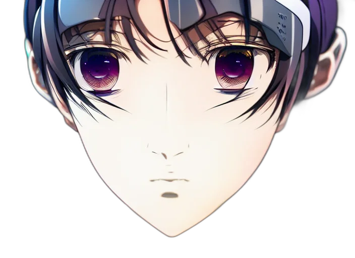face, mask, robot, creature, anime, pixel art, vaporwave, cartoon transparent PNG cut-out