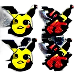 3d render, pixel art, pikachu transparent PNG cut-out