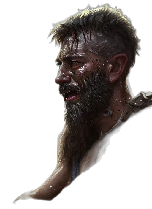 face, concept art, fantasy art, photorealistic, comic book art, epic, portrait, cinematic transparent PNG cut-out