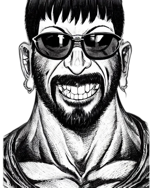 face, animal, jacket, staff, cartoon, comic book art, pencil sketch, photorealistic transparent PNG cut-out