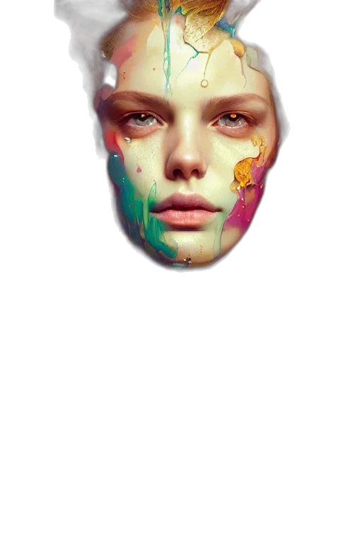 face, mask, jewelry, crown, photorealistic, watercolor, 3d render, oil painting transparent PNG cut-out