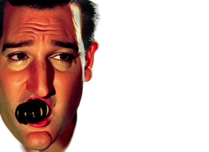 mask, face, photorealistic, 3d render, film, still, ted, cruz transparent PNG cut-out