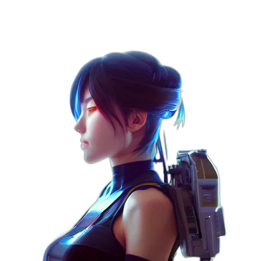 robot, weapon, staff, face transparent PNG cut-out