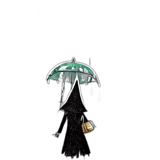 umbrella, dress, staff, hat transparent PNG cut-out