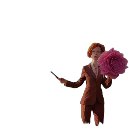 staff, flower, weapon, dress, 3d render, concept art, cartoon, underwater transparent PNG cut-out