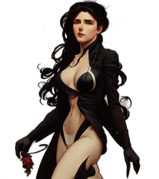 dress, concept art, fantasy art, pixel art, comic book art, dark, monochrome, full transparent PNG cut-out