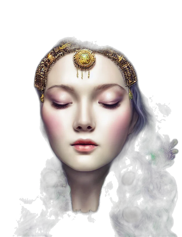 crown, mask, jewelry, face, fantasy art, photorealistic, concept art, oil painting transparent PNG cut-out