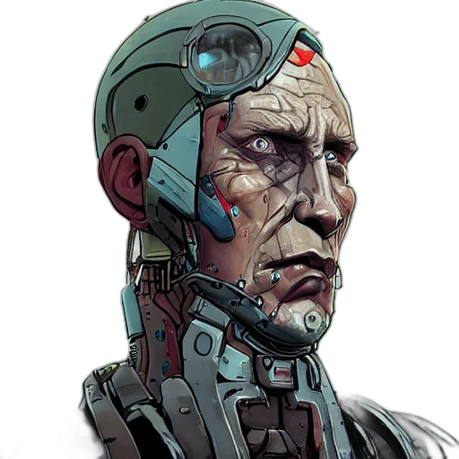 robot, face, cyberpunk, concept art transparent PNG cut-out