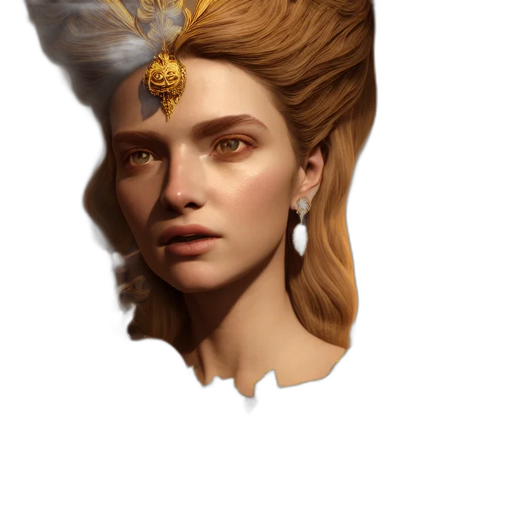 crown, face, hat, hair, concept art, fantasy art, photorealistic, pixel art transparent PNG cut-out