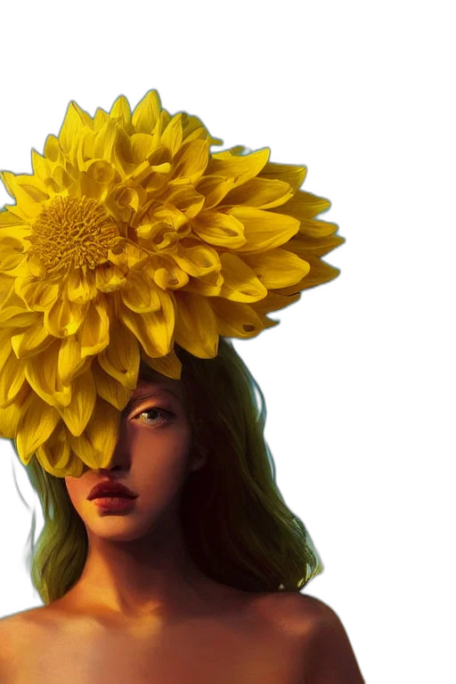crown, flower, mask, hat, photorealistic, fantasy art, concept art, 3d render transparent PNG cut-out