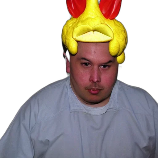 hat, crown, staff, animal, prisoner, wearing, chicken, head transparent PNG cut-out