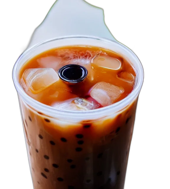food, bottle, 3d render, photorealistic, photo, close, glass, boba transparent PNG cut-out