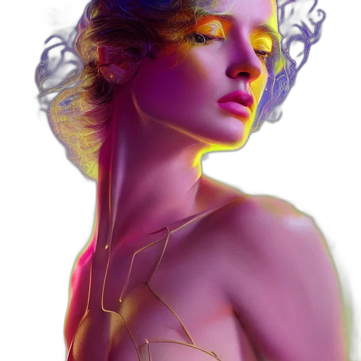 jewelry, crown, face, dress, photorealistic, cyberpunk, fantasy art, concept art transparent PNG cut-out