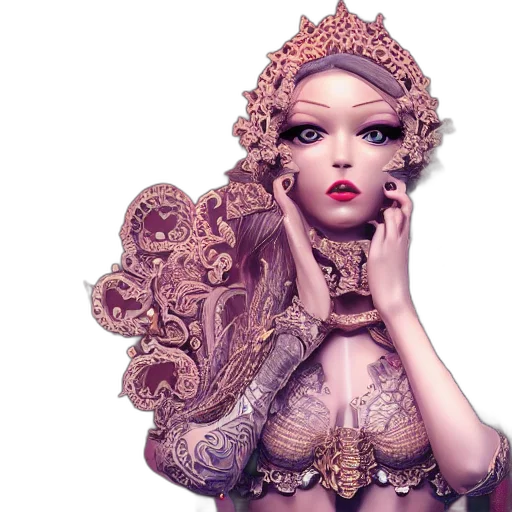 jewelry, crown, dress, fantasy art, photorealistic, concept art, 3d render, pastel transparent PNG cut-out