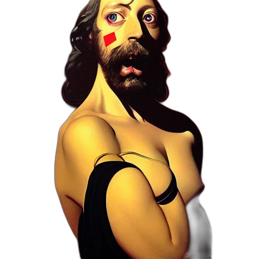 mask, face, dress, animal, concept art, photorealistic, 3d render, comic book art transparent PNG cut-out