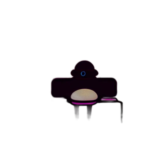 robot, furniture, hat, crown, 3d render, pixel art, concept art, cartoon transparent PNG cut-out