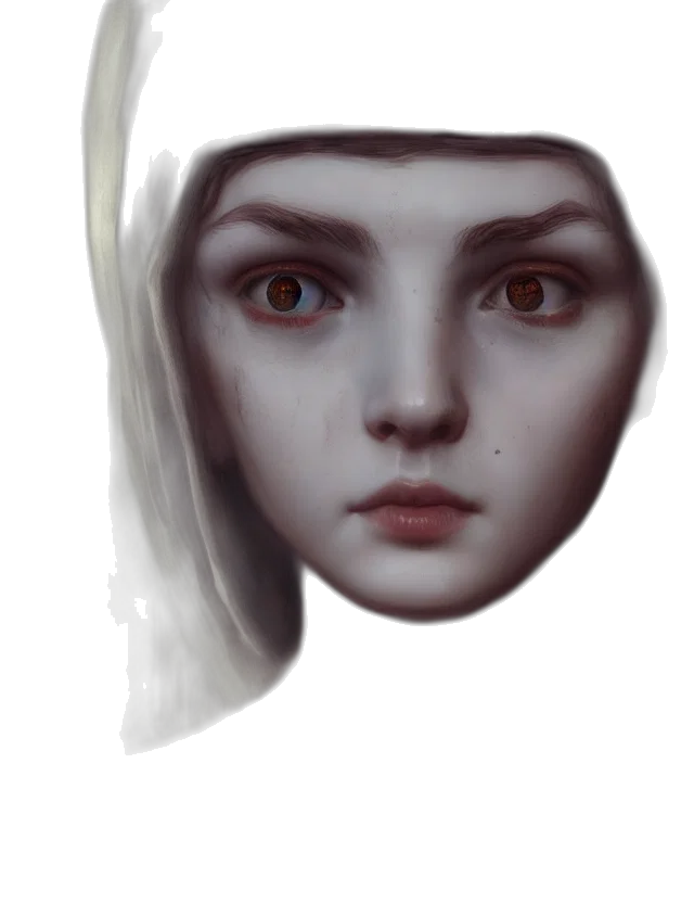 face, mask, hat, crown, fantasy art, photorealistic, concept art, oil painting transparent PNG cut-out