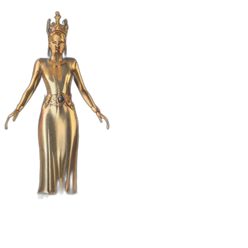 jewelry, dress, robot, crown, 3d render, concept art, fantasy art, outer space transparent PNG cut-out